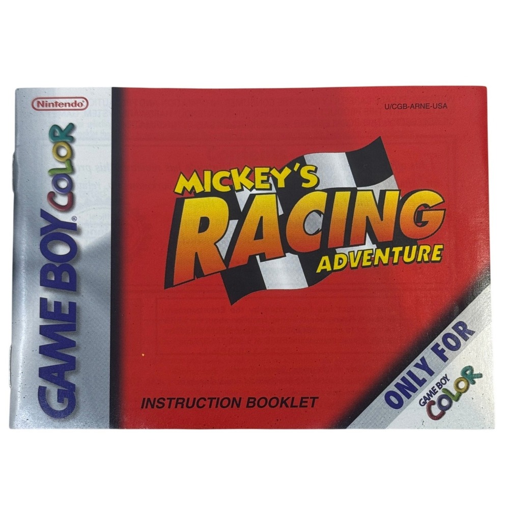 Nintendo Game Boy Color Mickey's Racing Adventure Instruction Booklet Manual